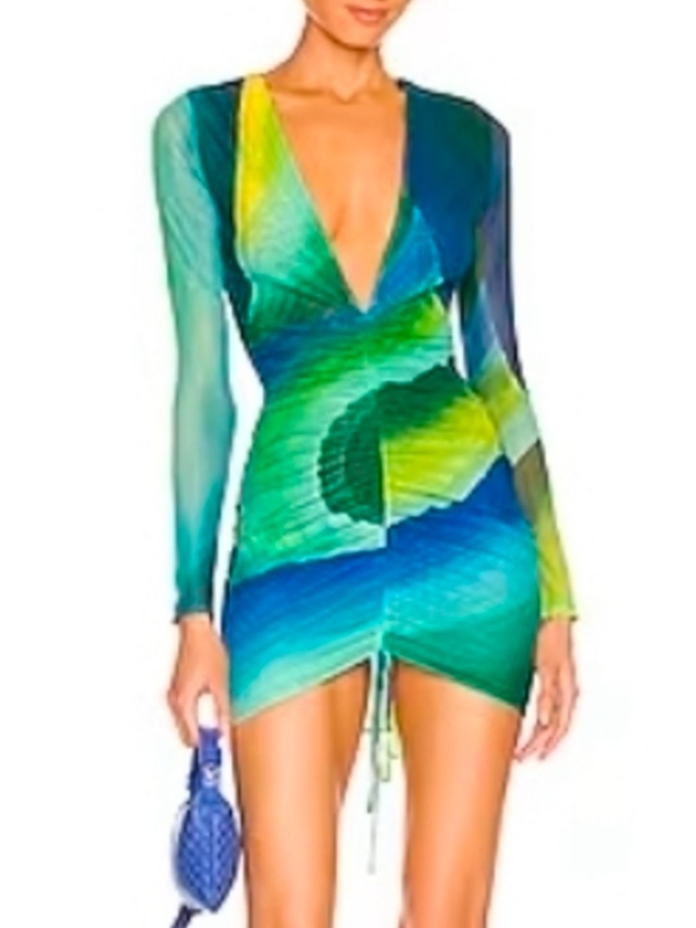 Farai London revolve womans Vibrant Long Sleeve Bodycon mini Dress XS
